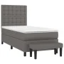 Box spring bed with gray synthetic leather mattress 80x200 cm by vidaXL, Beds and slatted bases - Ref: Foro24-3137633, Price:...