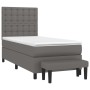 Cama box spring con colchón cuero sintético gris 80x200 cm de vidaXL, Camas y somieres - Ref: Foro24-3137633, Precio: 347,28 ...