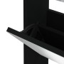 Mueble zapatero con espejo 3 niveles negro 63x17x102,5 cm