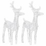 Renos de Navidad 2 unidades 80 LED blanco cálido acrílico