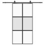 Puerta corredera herrajes negro 102,5x205 cm vidrio templado