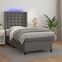 Cama box spring y colchón LED cuero sintético gris 80x200 cm de vidaXL, Camas y somieres - Ref: Foro24-3139353, Precio: 333,0...