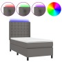 Cama box spring y colchón LED cuero sintético gris 80x200 cm de vidaXL, Camas y somieres - Ref: Foro24-3139353, Precio: 333,0...