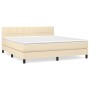 Cama box spring con colchón tela color crema 160x200 cm de vidaXL, Camas y somieres - Ref: Foro24-3140070, Precio: 516,22 €, ...