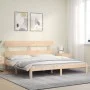 Double bed frame with solid wood headboard by vidaXL, Beds and slatted bases - Ref: Foro24-3193546, Price: 142,05 €, Discount: %