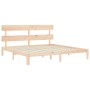 Double bed frame with solid wood headboard by vidaXL, Beds and slatted bases - Ref: Foro24-3193546, Price: 152,97 €, Discount: %