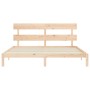 Double bed frame with solid wood headboard by vidaXL, Beds and slatted bases - Ref: Foro24-3193546, Price: 152,97 €, Discount: %