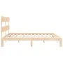 Double bed frame with solid wood headboard by vidaXL, Beds and slatted bases - Ref: Foro24-3193546, Price: 142,05 €, Discount: %