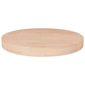 Superficie de mesa redonda madera de roble sin tratar Ø30x4 cm