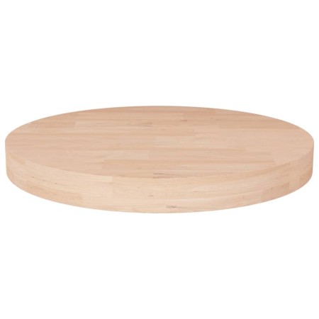 Superficie de mesa redonda madera de roble sin tratar Ø30x4 cm