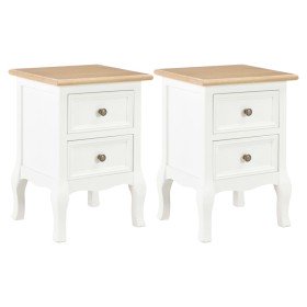 Mesitas de noche 2 unidades MDF blanco 35x30x49 cm Mesitas de noche 2 unidades MDF blanco 35x30x49 cm