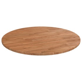 Tablero de mesa redonda madera de roble marrón claro Ø90x1,5 cm Tablero de mesa redonda madera de roble marrón claro Ø90x1,5 cm