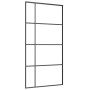 Puerta corredera set herrajes negra 102,5x205 cm ESG vidrio