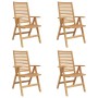 Silla de Jardín 4 pcs Marrón 52 x 64.5 x 108 cm