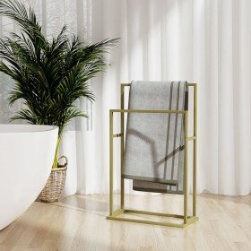 Toallero de pie de hierro dorado 48x24x78,5 cm Toallero de pie de hierro dorado 48x24x78,5 cm