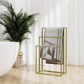 Toallero de pie de hierro dorado 48x24x79 cm Toallero de pie de hierro dorado 48x24x79 cm