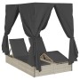 Tumbona doble con techito Gris claro 205 x 129 x 200 cm