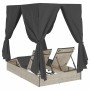 Tumbona doble con techito Gris claro 205 x 129 x 200 cm