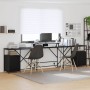 Escritorio Roble negro 182 x 101 x 87.5 cm Madera contrachapada