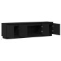 Mueble de TV con LED Roble negro 180 x 38 x 49 cm