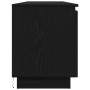 Mueble de TV con LED Roble negro 180 x 38 x 49 cm