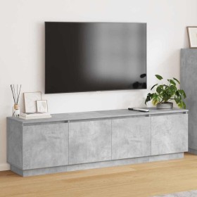 Mueble de TV con LED Gris hormigón 180 x 38 x 49 cm