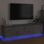 Mueble de TV con LED Gris hormigón 180 x 38 x 49 cm