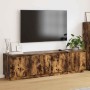 Mueble de TV con LED Roble ahumado 180 x 38 x 49 cm