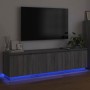 Mueble de TV con LED Gris sonoma 180 x 38 x 49 cm