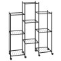 Soporte para flores con ruedas hierro negro 83x25x100 cm