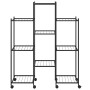 Soporte para flores con ruedas hierro negro 83x25x100 cm