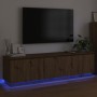 Mueble de TV con LED Roble artisan 180 x 38 x 49 cm
