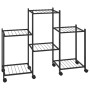 Soporte para flores con ruedas hierro negro 83x25x63,5 cm