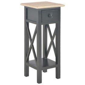 Mesa auxiliar de madera negro 27x27x65,5 cm