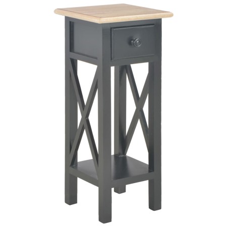 Mesa auxiliar de madera negro 27x27x65,5 cm