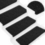 Alfombrilla autoadhesiva de escalera 15 uds negro 65x24,5x3,5cm