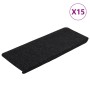 Alfombrilla autoadhesiva de escalera 15 uds negro 65x24,5x3,5cm