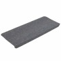 Alfombrilla autoadhesiva de escalera 15 uds gris 65x24,5x3,5 cm