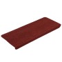 Alfombrilla autoadhesiva de escalera 15 uds rojo 65x24,5x3,5 cm