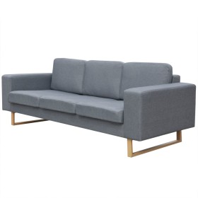 3 seater sofa light gray fabric by vidaXL, Sofas - Ref: Foro24-243185, Price: 394,44 €, Discount: %