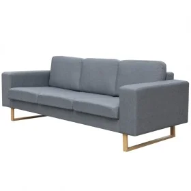 3 seater sofa light gray fabric by vidaXL, Sofas - Ref: Foro24-243185, Price: 409,28 €, Discount: %