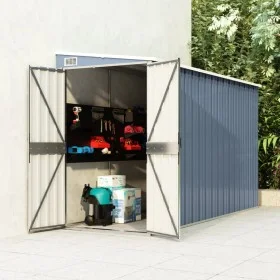 Garden shed with galvanized steel wall in gray, 118x288x178 cm. by vidaXL, Sheds - Ref: Foro24-316226, Price: 254,03 €, Disco...