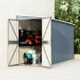 Cobertizo de jardín pared acero galvanizado gris 118x288x178 cm de vidaXL, Cobertizos - Ref: Foro24-316226, Precio: 258,27 €,...