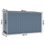Cobertizo de jardín pared acero galvanizado gris 118x288x178 cm de vidaXL, Cobertizos - Ref: Foro24-316226, Precio: 258,27 €,...