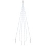 Árbol de Navidad en asta de bandera 108 LED blanco frío 180cm