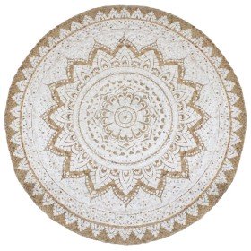 Alfombra redonda yute trenzado estampado 240 cm