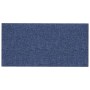 Paneles de pared 12 uds tela azul 30x15 cm 0,54 m²