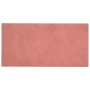 Paneles de pared 12 uds terciopelo rosa 30x15 cm 0,54 m²