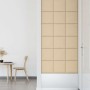 Paneles de pared 12 uds tela color crema 30x30 cm 1,08 m²