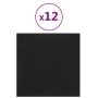 Paneles de pared 12 uds tela negro 30x30 cm 1,08 m²